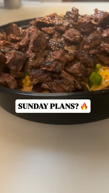 Grilled steak over colorful vegetables from Instagram